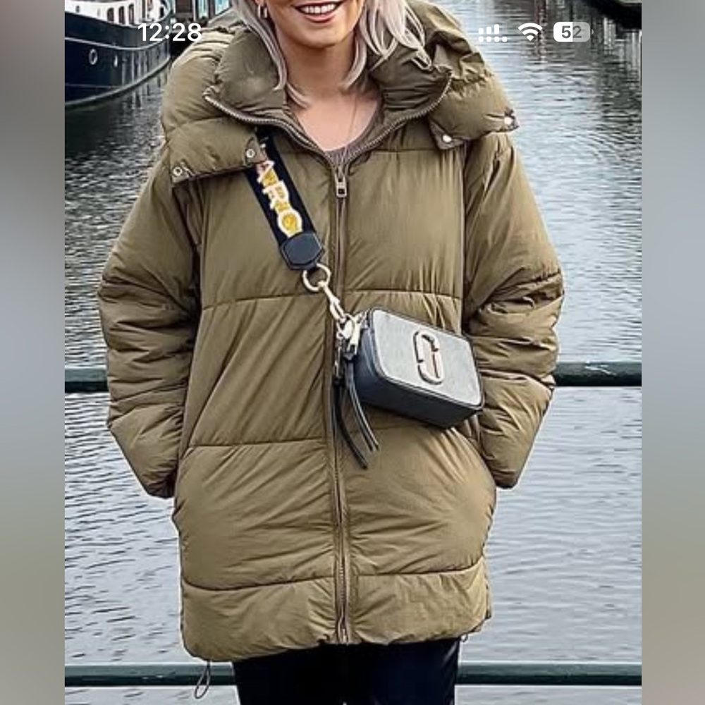Zara Khaki Green Puffer Jacket